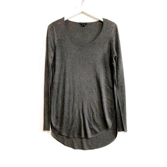Theory scoop neck gray tunic top with side slits. Size M - Picture 1 of 9